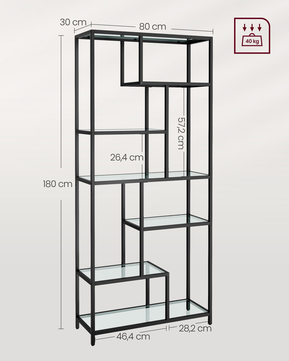 Boekenkast met 6 Planken van Gehard Glas – productweergave 10 | De Groot Living