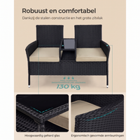 Compact Balkonmeubel met Tafel van PE Polyrattan – productweergave 6 | De Groot Living