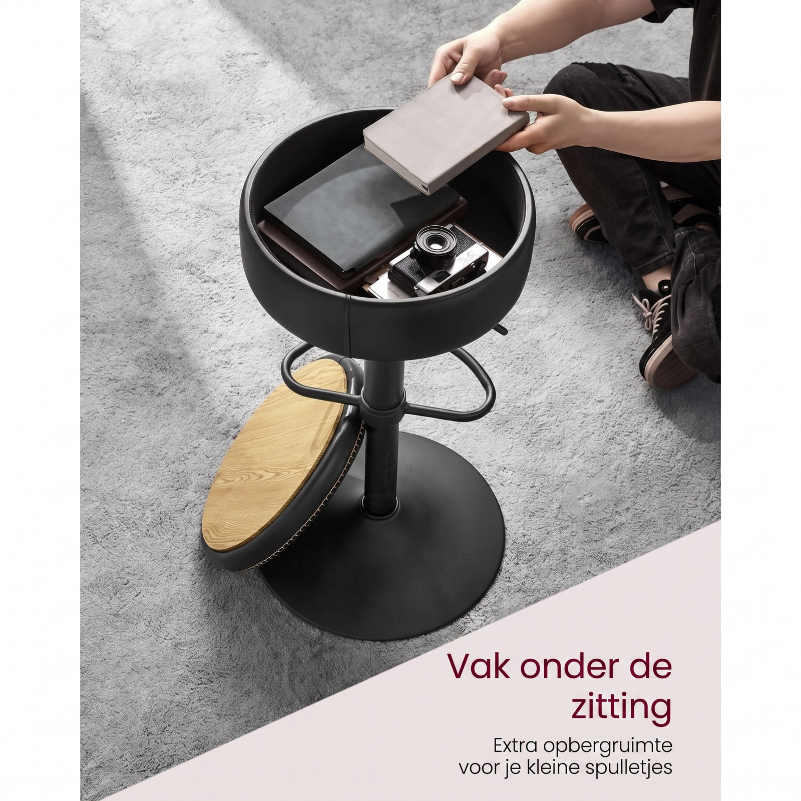 Draaibare Barstoel met Opbergruimte – productweergave 5 | De Groot Living