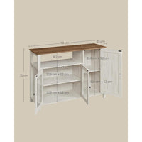 Dressoir met 3 Deuren en Opbergruimte In Landelijke Stijl 110 cm – productweergave 4 | De Groot Living