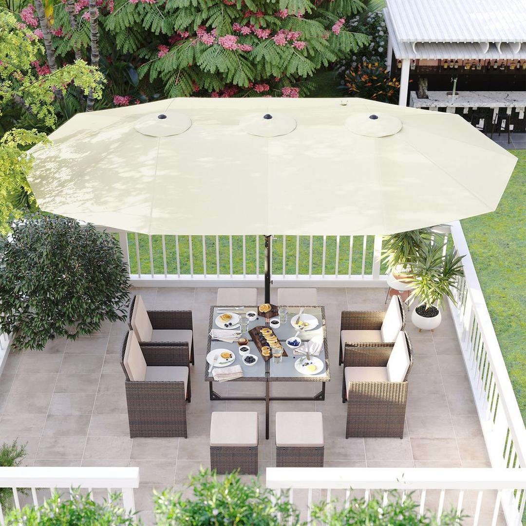 Dubbele Parasol 460 x 270 cm met UPF 50+ UV-Bescherming en Slingermechanisme – productweergave 2 | De Groot Living