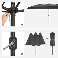 Dubbele Parasol 460 x 270 cm met UPF 50+ UV-Bescherming en Slingermechanisme – productweergave 4 | De Groot Living