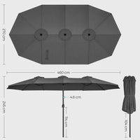 Dubbele Parasol 460 x 270 cm met UPF 50+ UV-Bescherming en Slingermechanisme – productweergave 6 | De Groot Living