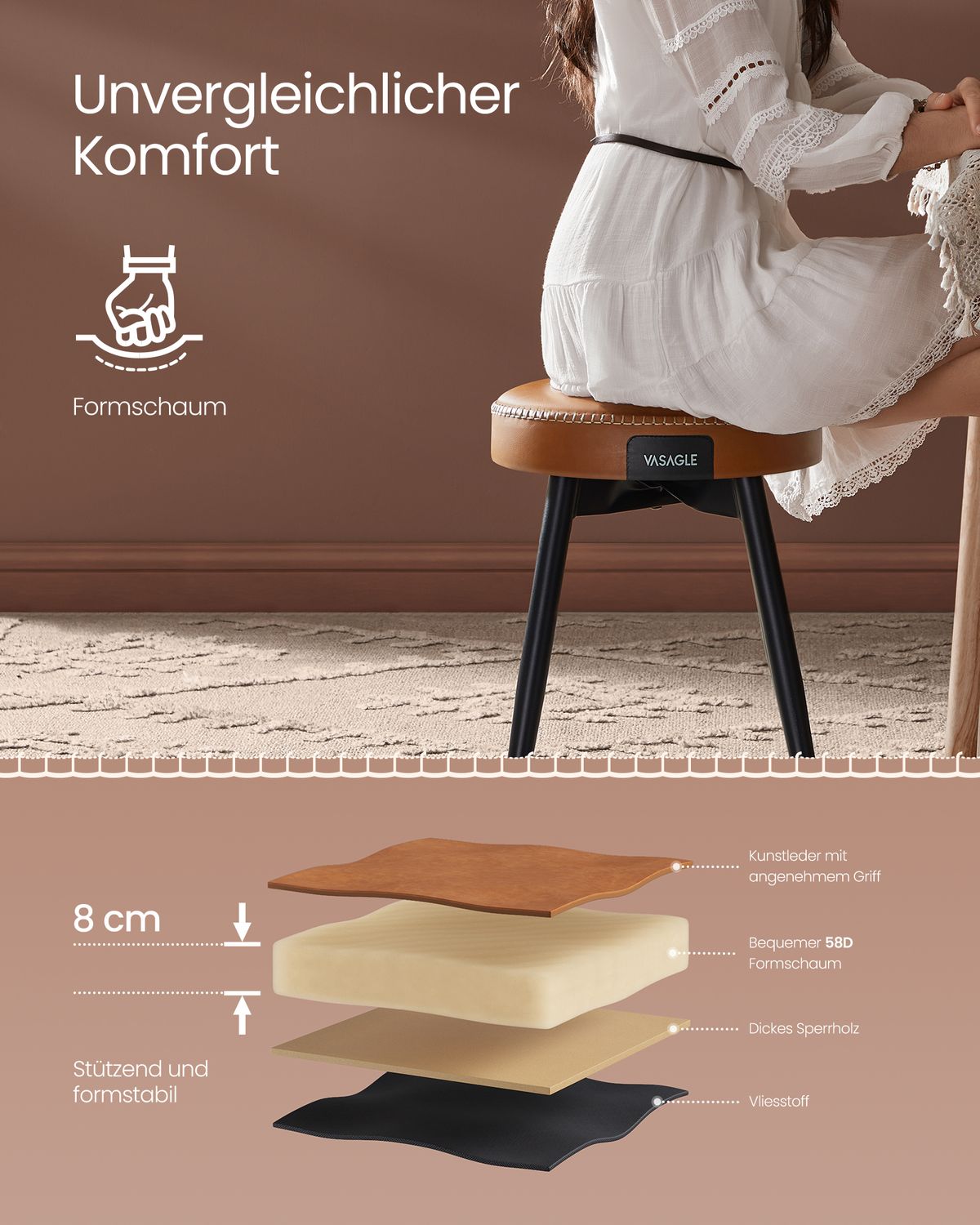 Eetkamerstoel van Kunstleer met Eenvoudige Montage – productweergave 17 | De Groot Living