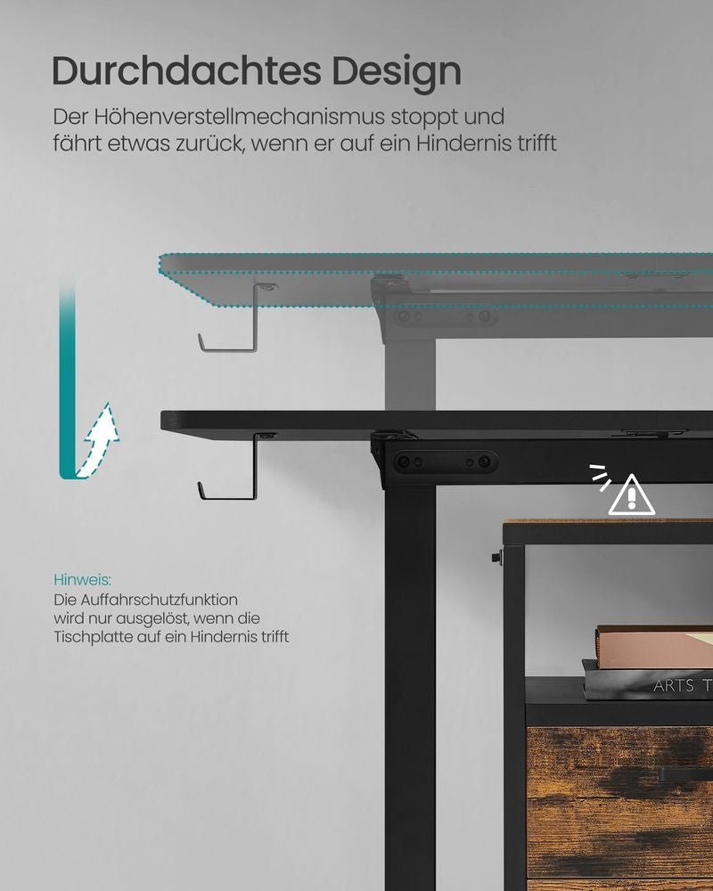 Hoog-laag bureau bruin