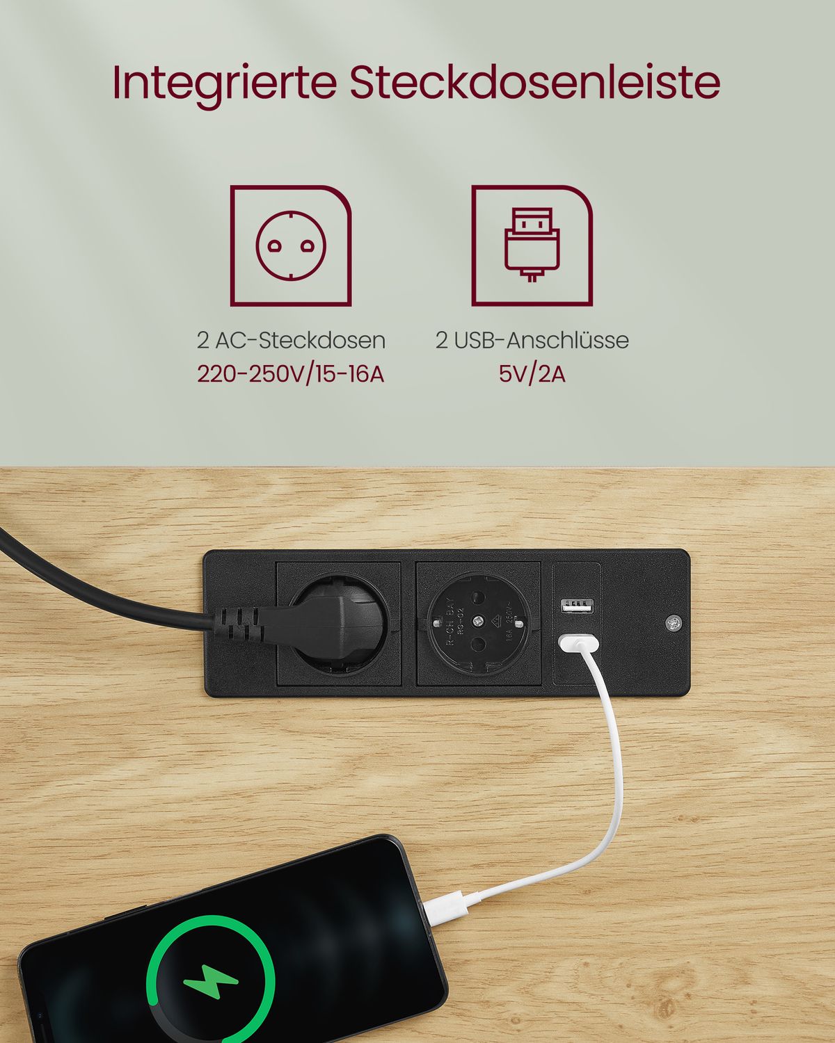 Elektrisch in Hoogte Verstelbaar Bureau met Stopcontact en Lade – productweergave 20 | De Groot Living