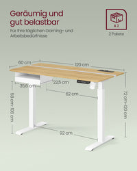 Elektrisch in Hoogte Verstelbaar Bureau met Stopcontact en Lade – productweergave 21 | De Groot Living