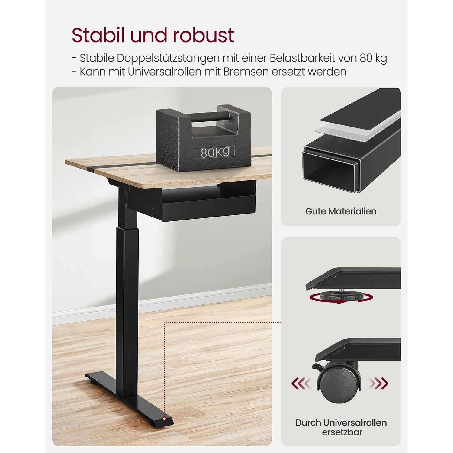 Elektrisch in Hoogte Verstelbaar Bureau met Stopcontact en Lade – productweergave 36 | De Groot Living