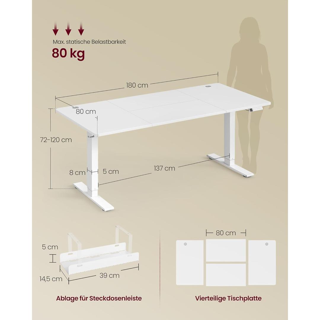 Elektrisch Verstelbaar Bureau met USB-C – productweergave 6 | De Groot Living