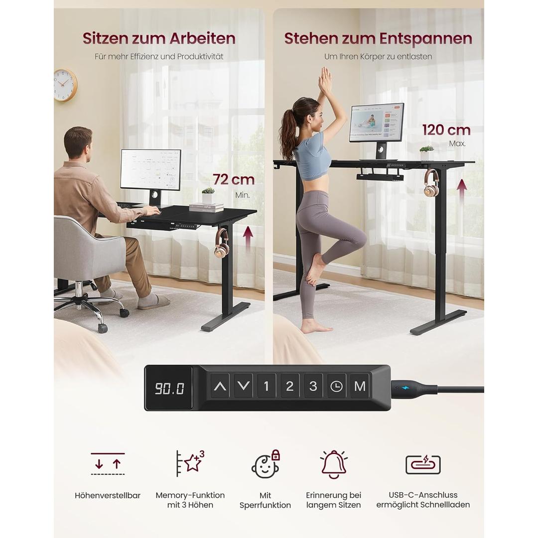 Elektrisch Verstelbaar Bureau met USB-C – productweergave 10 | De Groot Living