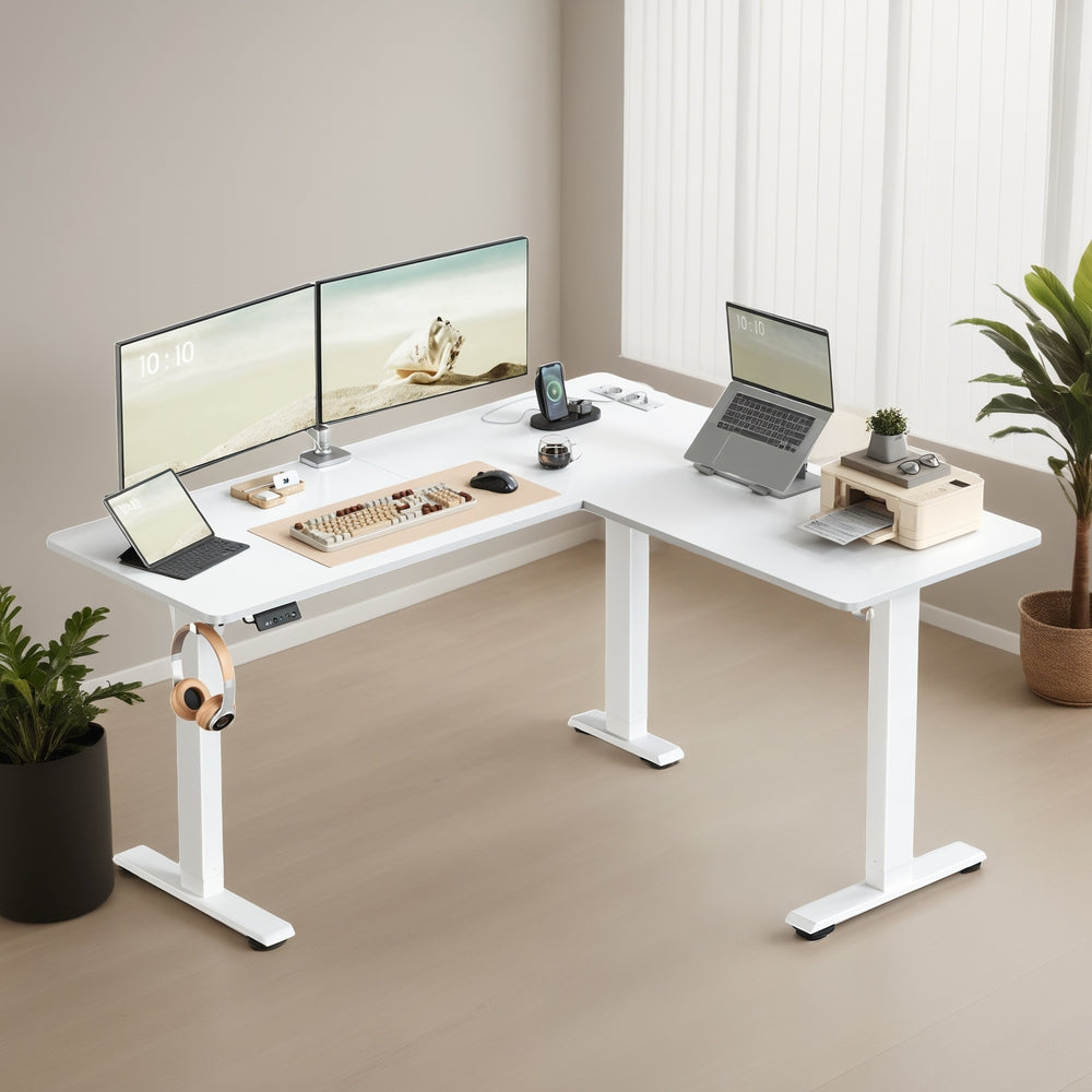 Elektrisch Verstelbaar Hoekbureau met Oplaadstation en Zit-Sta Functie – productweergave 7 | De Groot Living