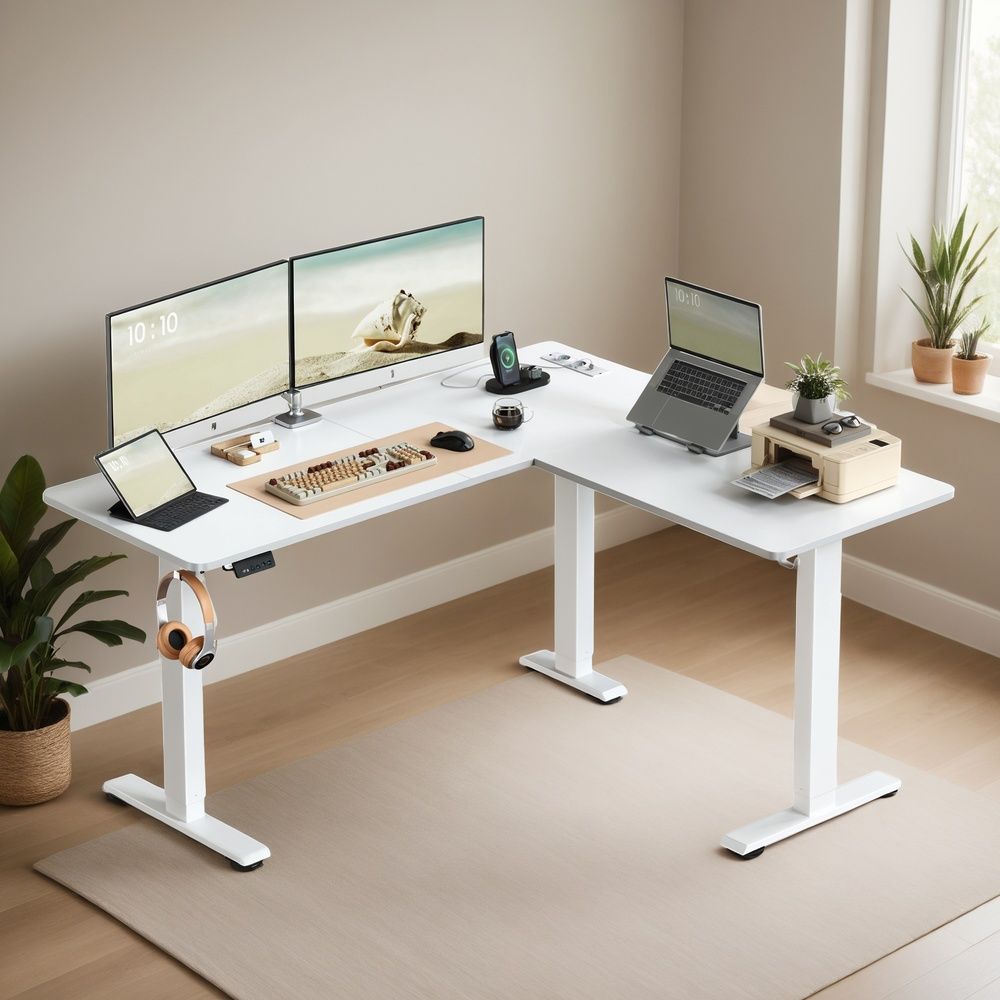 Elektrisch Verstelbaar Hoekbureau met Oplaadstation en Zit-Sta Functie – productweergave 8 | De Groot Living