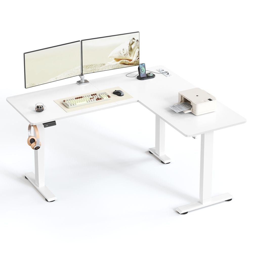 Elektrisch Verstelbaar Hoekbureau met Oplaadstation en Zit-Sta Functie – productweergave 12 | De Groot Living
