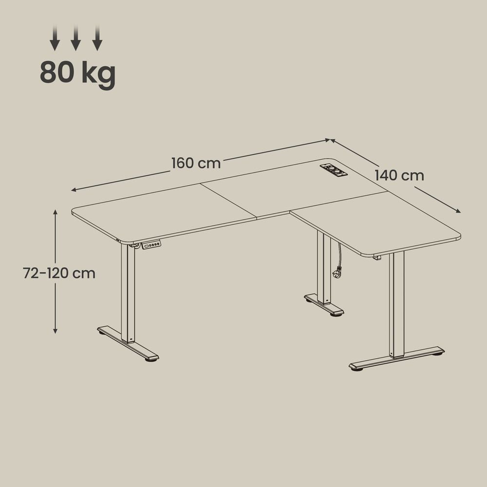 Elektrisch Verstelbaar Hoekbureau met Oplaadstation en Zit-Sta Functie – productweergave 13 | De Groot Living