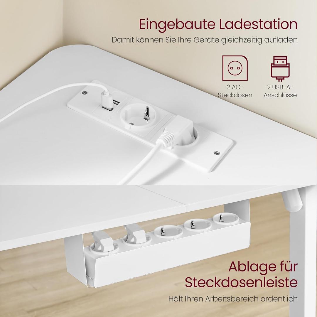 Elektrisch Verstelbaar Hoekbureau met USB – productweergave 7 | De Groot Living