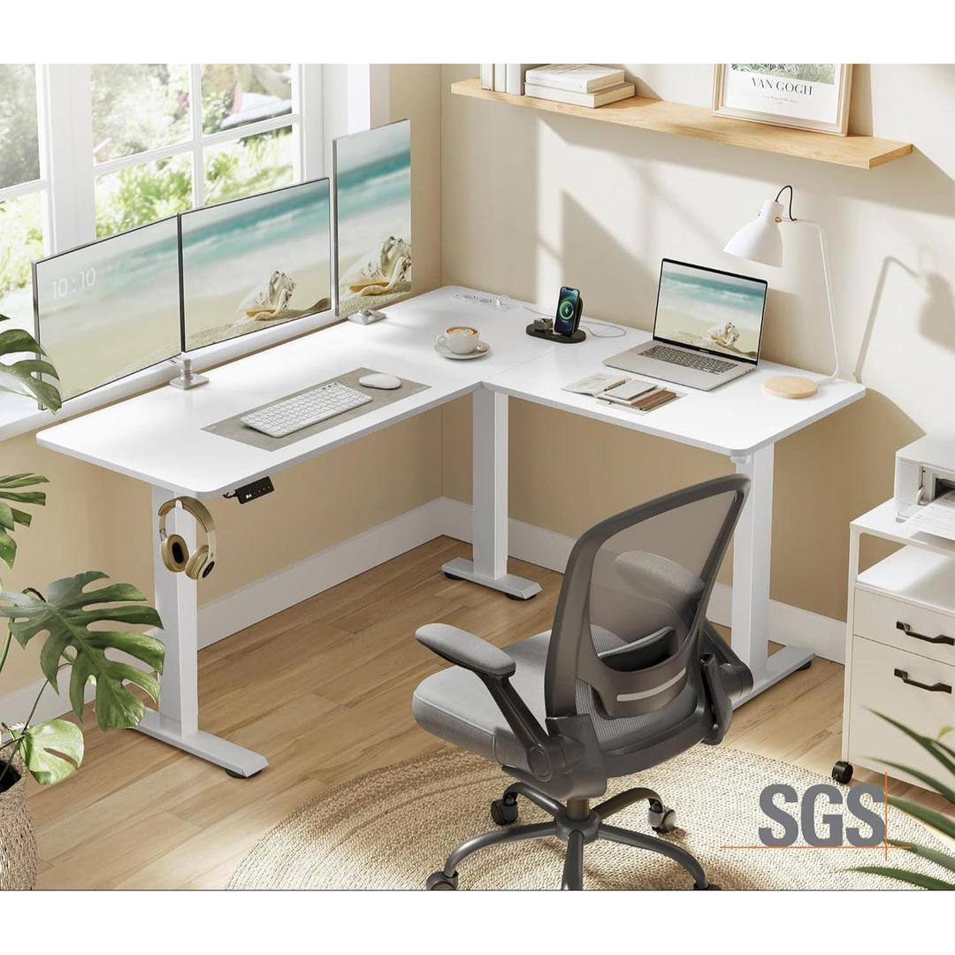 Elektrisch Verstelbaar Hoekbureau met USB – productweergave 8 | De Groot Living