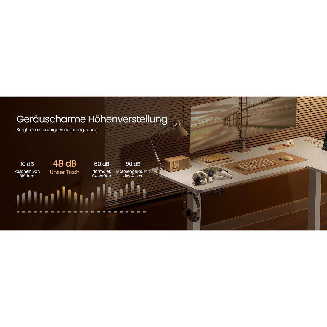 Elektrisch Verstelbaar Hoekbureau met USB – productweergave 13 | De Groot Living
