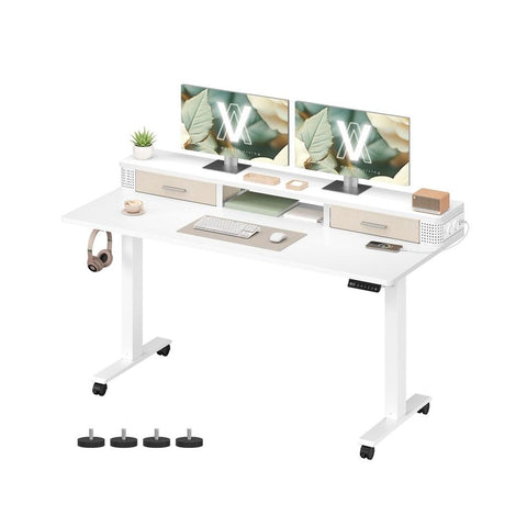 Elektrisch Verstelbaar Zit-Sta Bureau met Lades en USB-Oplaadpunten – productweergave 1 | De Groot Living