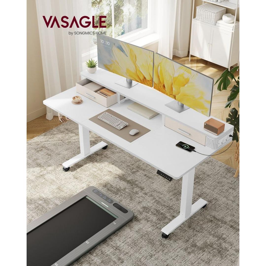 Elektrisch Verstelbaar Zit-Sta Bureau met Lades en USB-Oplaadpunten – productweergave 2 | De Groot Living