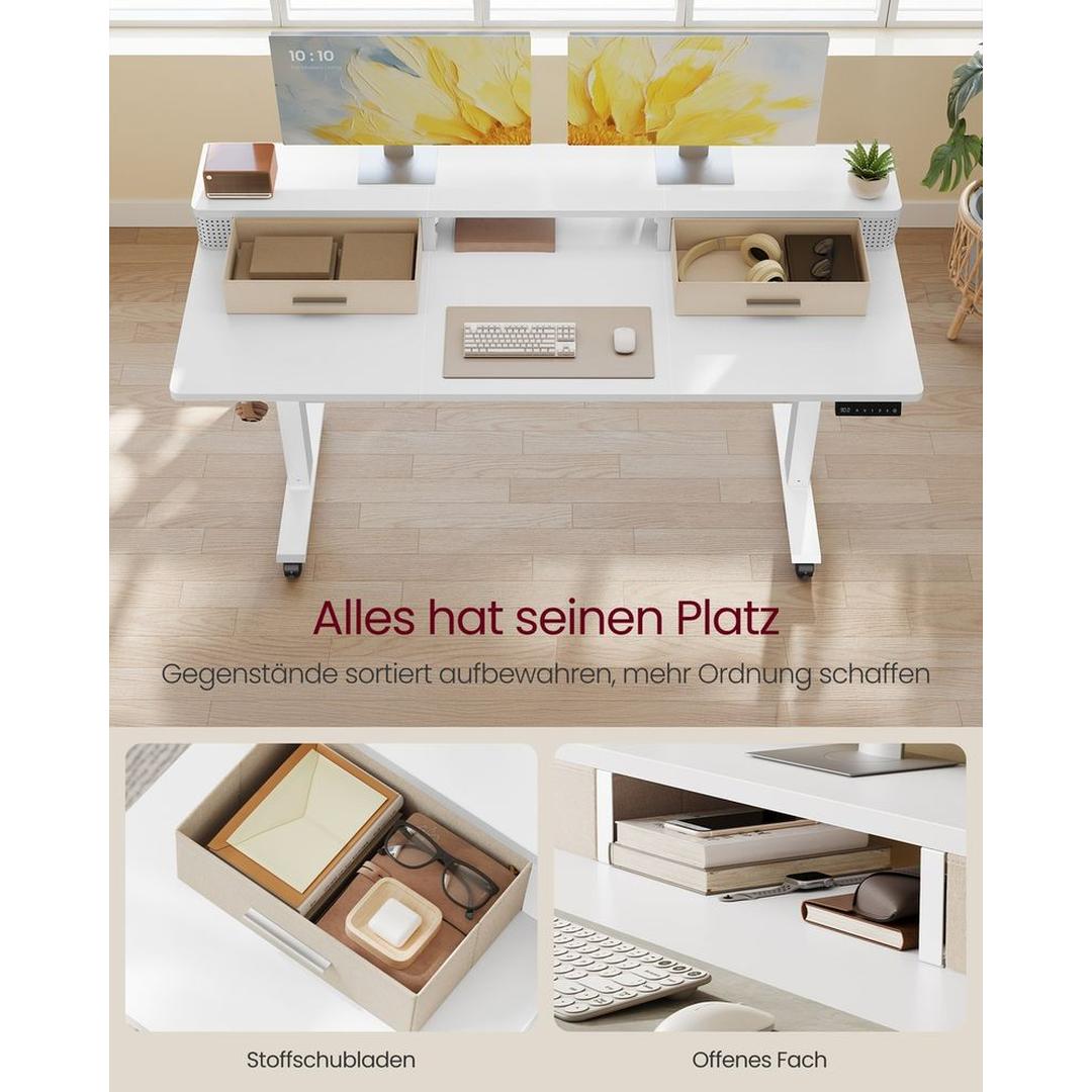 Elektrisch Verstelbaar Zit-Sta Bureau met Lades en USB-Oplaadpunten – productweergave 3 | De Groot Living