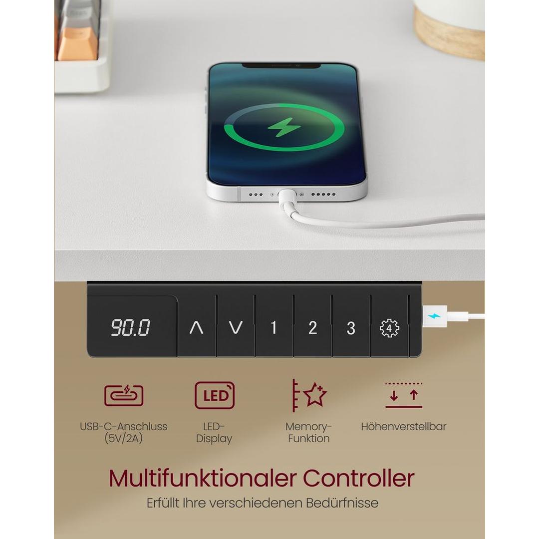 Elektrisch Verstelbaar Zit-Sta Bureau met Lades en USB-Oplaadpunten – productweergave 5 | De Groot Living