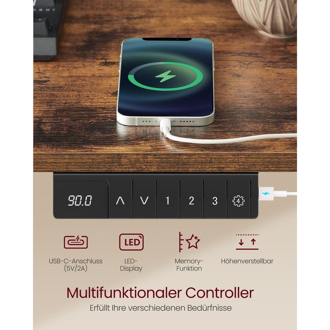 Elektrisch Verstelbaar Zit-Sta Bureau met Lades en USB-Oplaadpunten – productweergave 12 | De Groot Living