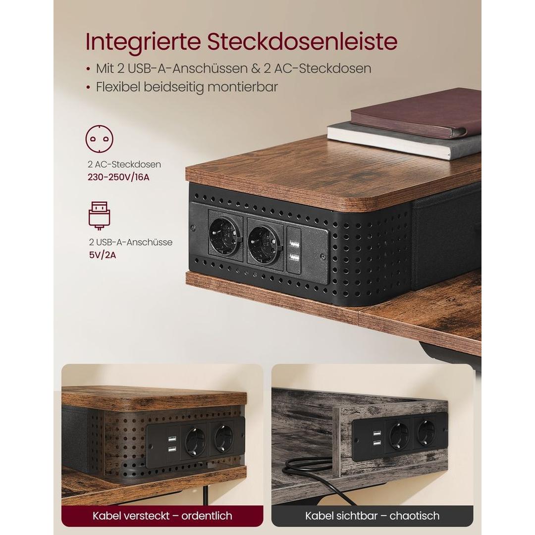 Elektrisch Verstelbaar Zit-Sta Bureau met Lades en USB-Oplaadpunten – productweergave 13 | De Groot Living