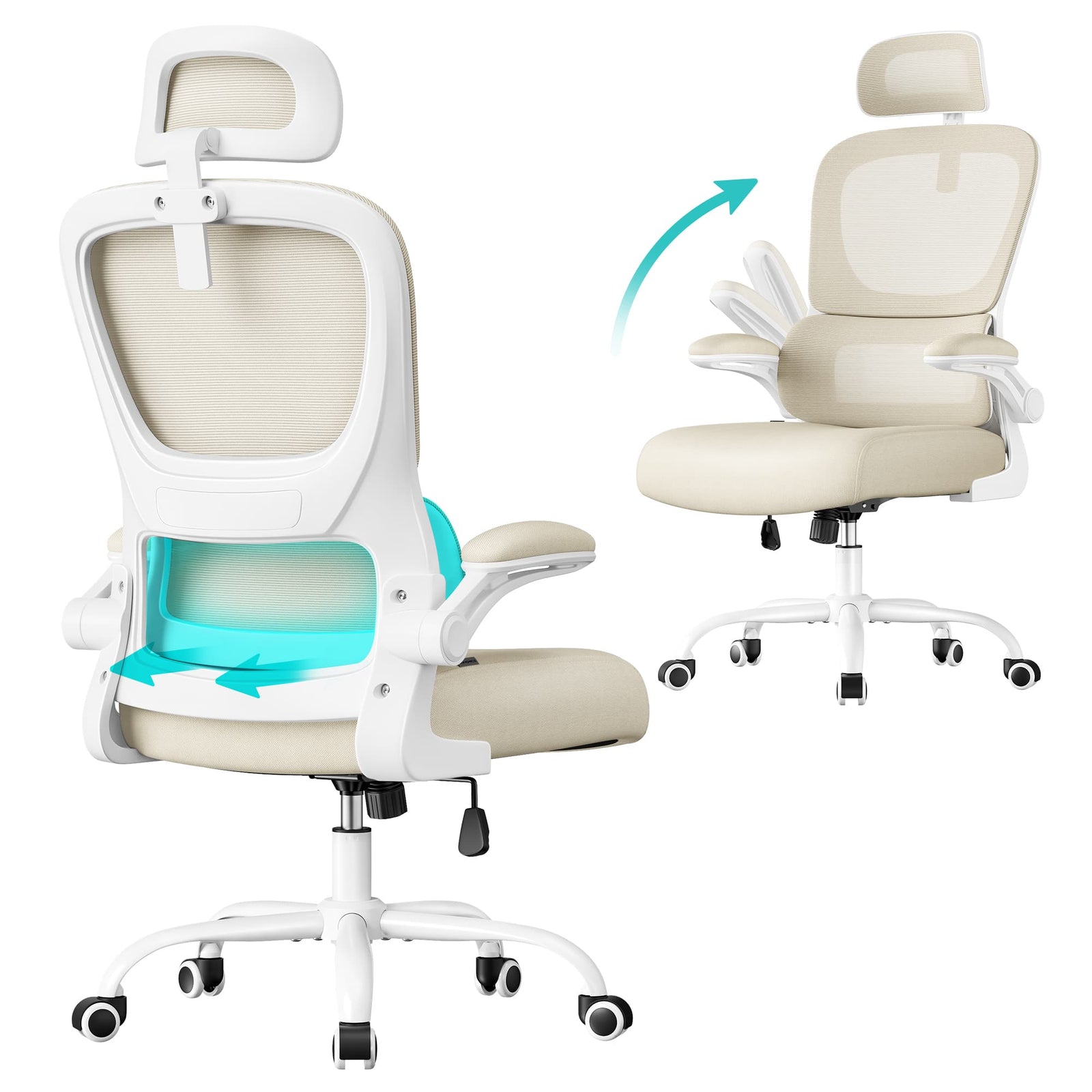 Ergonomische Bureaustoel met Dubbellaags Mesh – productweergave 3 | De Groot Living