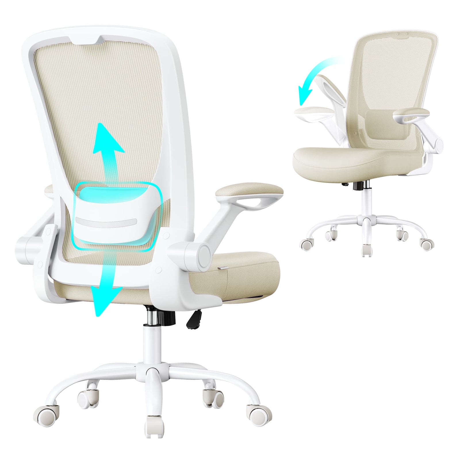 Ergonomische Bureaustoel met Gaasbekleding en Wipfunctie – productweergave 4 | De Groot Living
