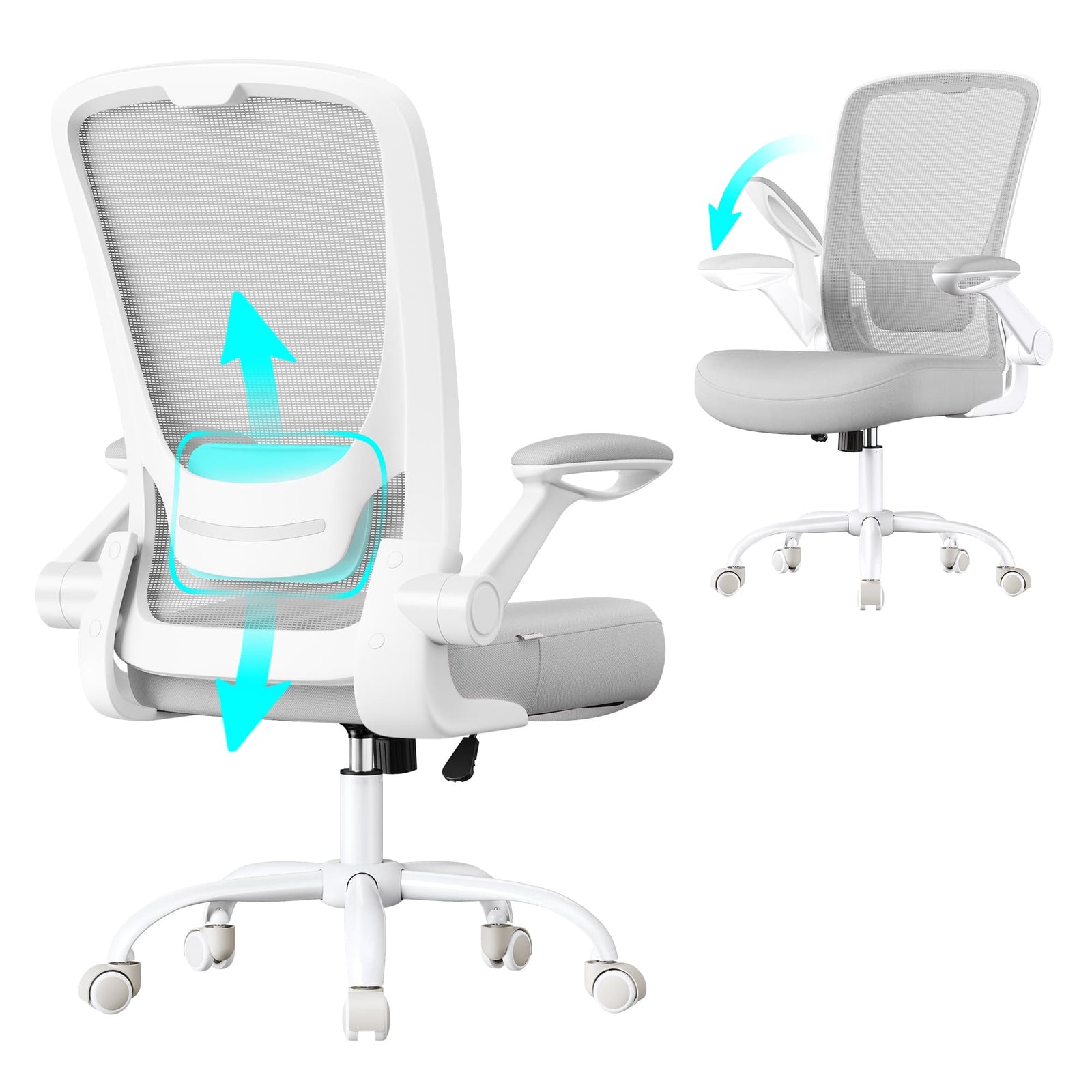 Ergonomische Bureaustoel met Gaasbekleding en Wipfunctie – productweergave 5 | De Groot Living
