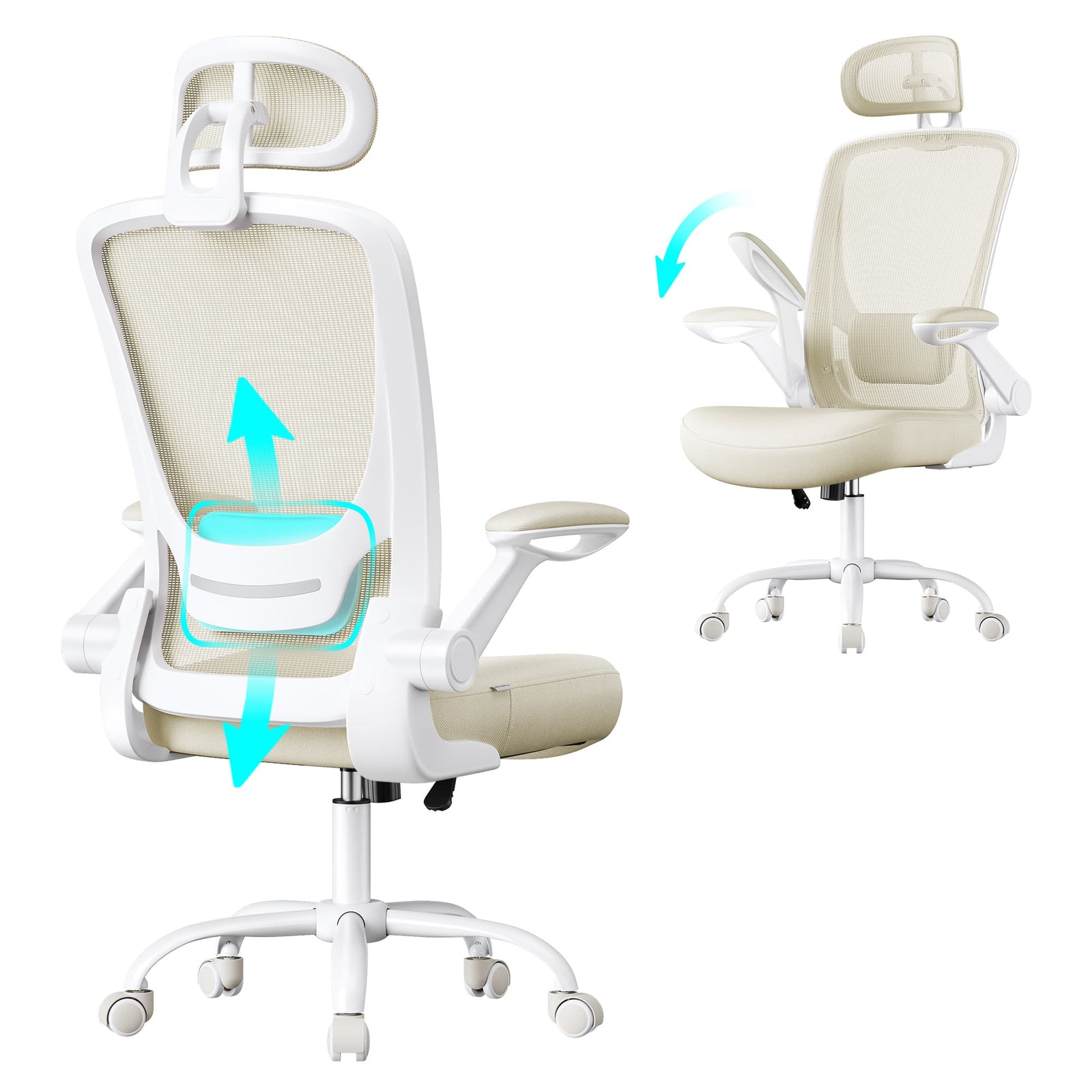 Ergonomische Bureaustoel met Gaasbekleding en Wipfunctie – productweergave 6 | De Groot Living