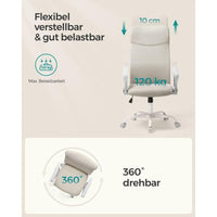 Ergonomische Bureaustoel met Stofbekleding en Verstelbare Rugondersteuning – productweergave 7 | De Groot Living