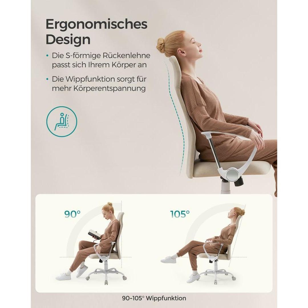 Ergonomische Bureaustoel met Stofbekleding en Verstelbare Rugondersteuning – productweergave 9 | De Groot Living