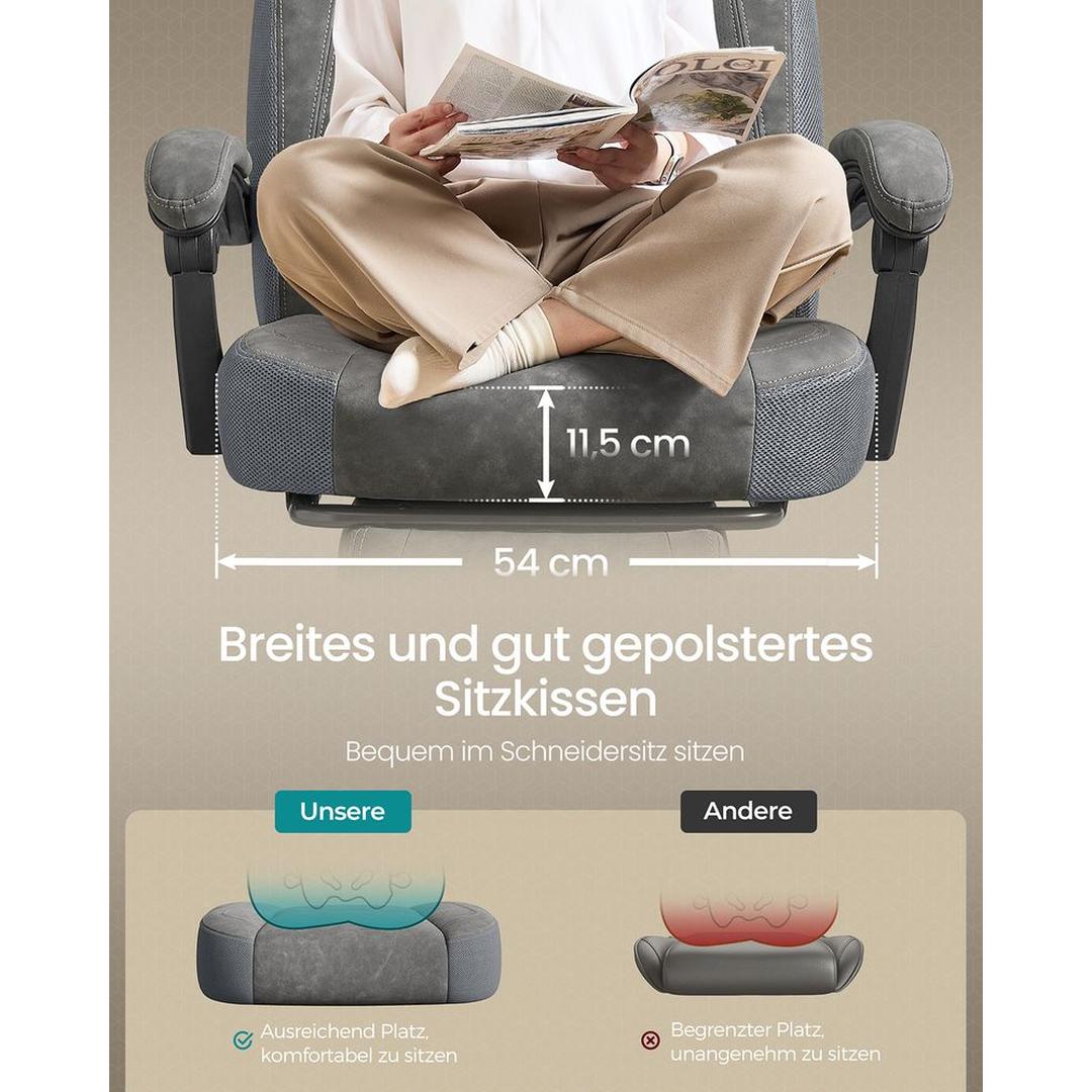 Ergonomische Gamestoel Met Voetsteun en Kantelbare Rugleuning – productweergave 11 | De Groot Living