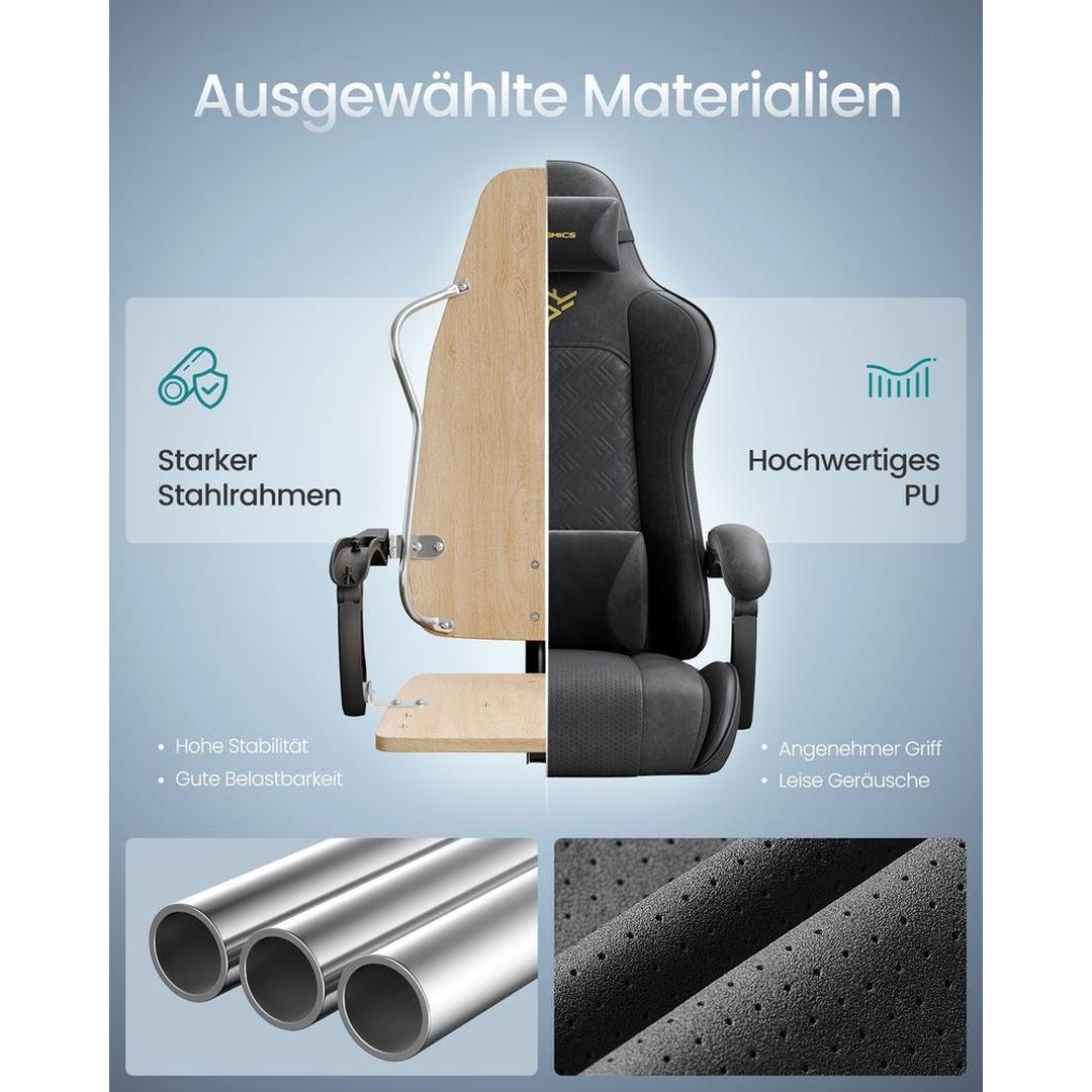 Ergonomische Gamingstoel met Voetensteun en Verstelbare Rugleuning – productweergave 5 | De Groot Living