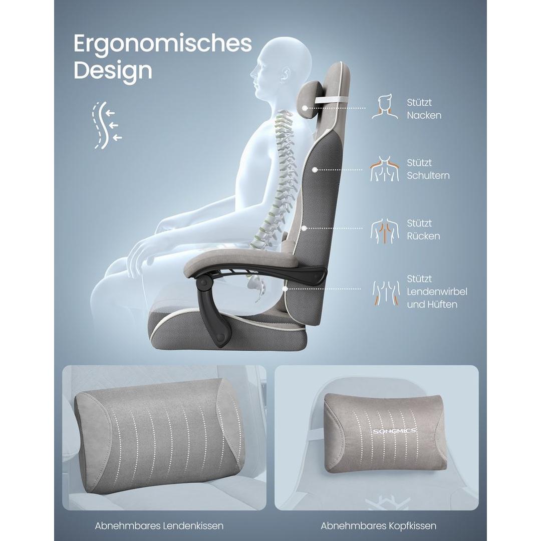Ergonomische Gamingstoel met Voetensteun en Verstelbare Rugleuning – productweergave 12 | De Groot Living