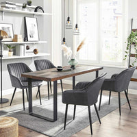 Fluwelen Eetkamerstoel met Armleuningen en Metalen Onderstel – productweergave 2 | De Groot Living