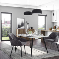 Fluwelen Eetkamerstoel met Armleuningen en Metalen Onderstel – productweergave 4 | De Groot Living
