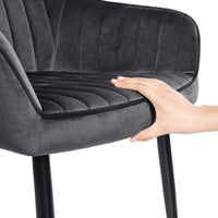 Fluwelen Eetkamerstoel met Armleuningen en Metalen Onderstel – productweergave 6 | De Groot Living