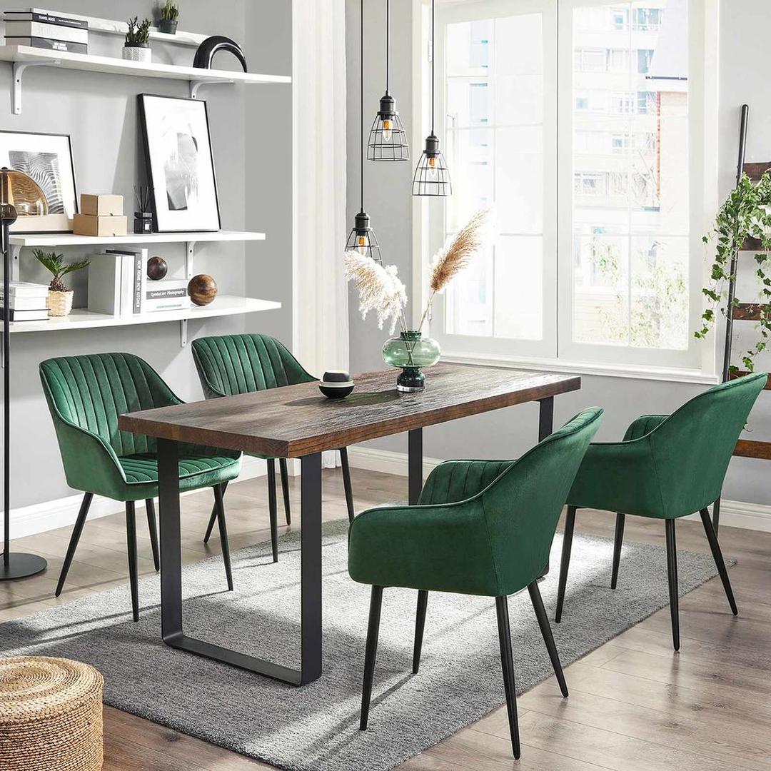 Fluwelen Eetkamerstoel met Armleuningen en Metalen Onderstel – productweergave 11 | De Groot Living