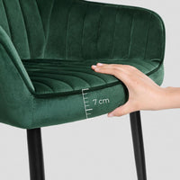 Fluwelen Eetkamerstoel met Armleuningen en Metalen Onderstel – productweergave 13 | De Groot Living
