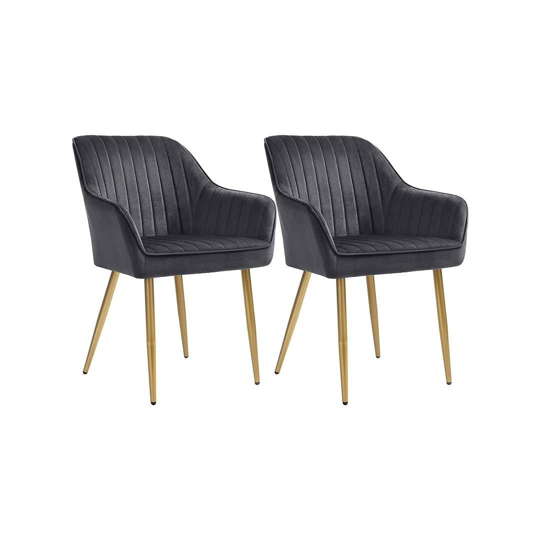 Fluwelen Eetkamerstoel met Armleuningen en Metalen Onderstel – productweergave 19 | De Groot Living
