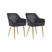 Fluwelen Eetkamerstoel met Armleuningen en Metalen Onderstel – productweergave 19 | De Groot Living