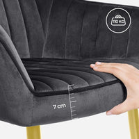 Fluwelen Eetkamerstoel met Armleuningen en Metalen Onderstel – productweergave 22 | De Groot Living