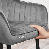 Fluwelen Eetkamerstoel met Armleuningen en Metalen Onderstel – productweergave 33 | De Groot Living