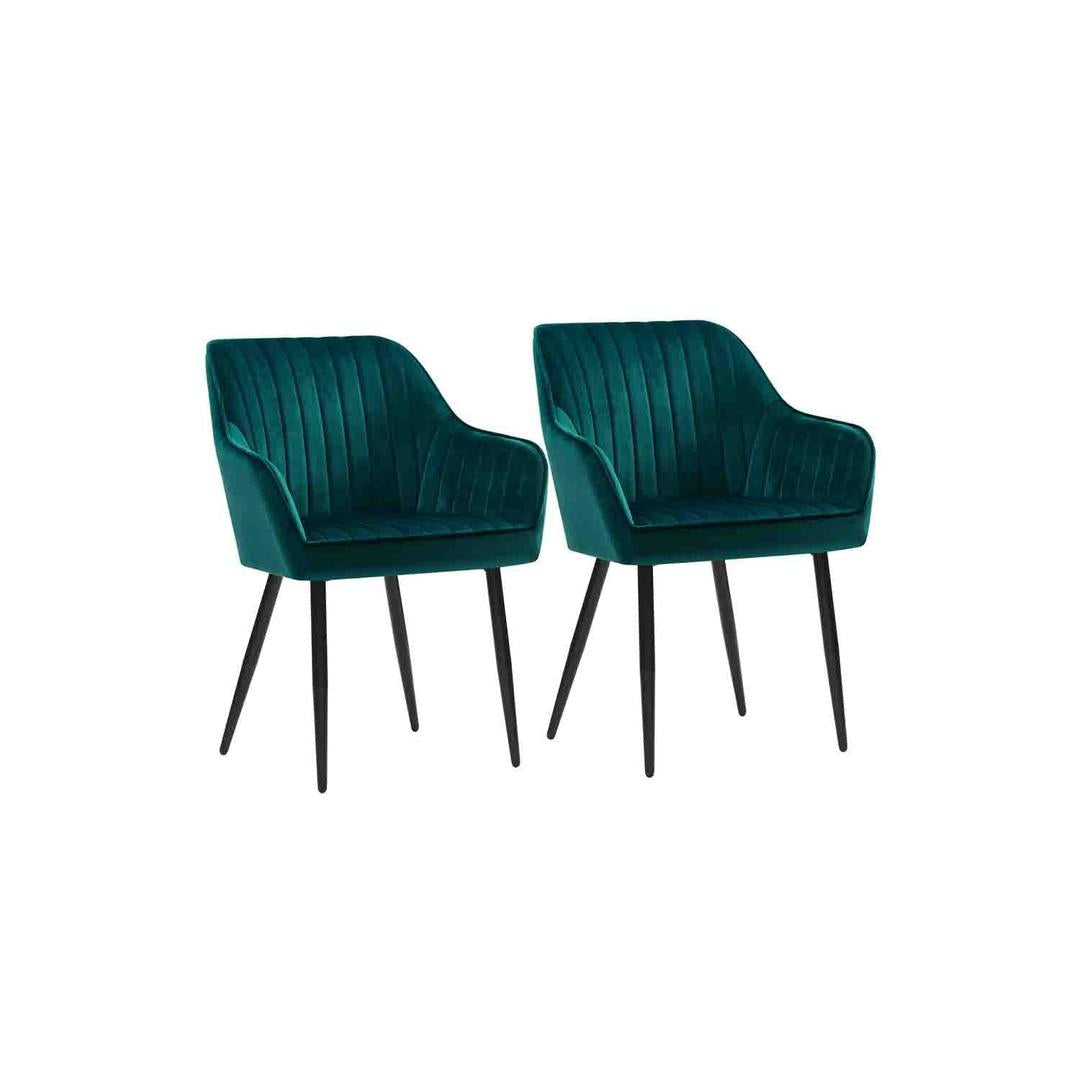 Fluwelen Eetkamerstoel met Armleuningen en Metalen Onderstel – productweergave 36 | De Groot Living