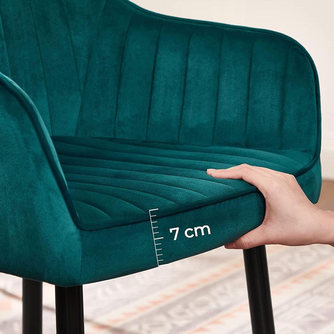 Fluwelen Eetkamerstoel met Armleuningen en Metalen Onderstel – productweergave 41 | De Groot Living