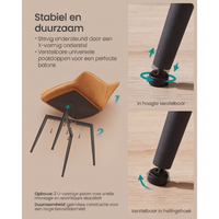 Fluwelen Eetkamerstoel met Armleuningen en Metalen Onderstel – productweergave 49 | De Groot Living