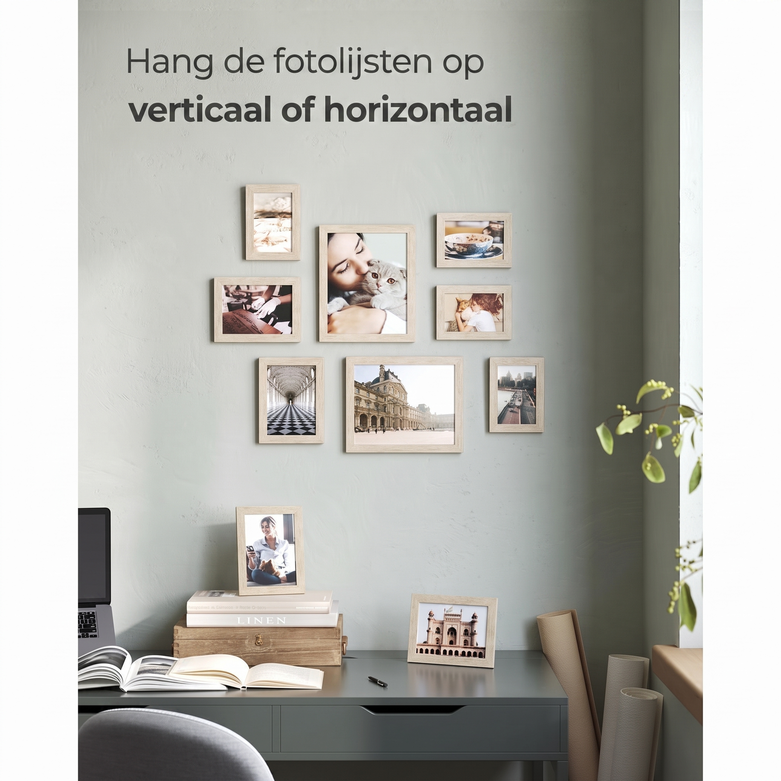 Fotolijsten Set van 10 in Verschillende Formaten voor Wand of Tafel – productweergave 34 | De Groot Living