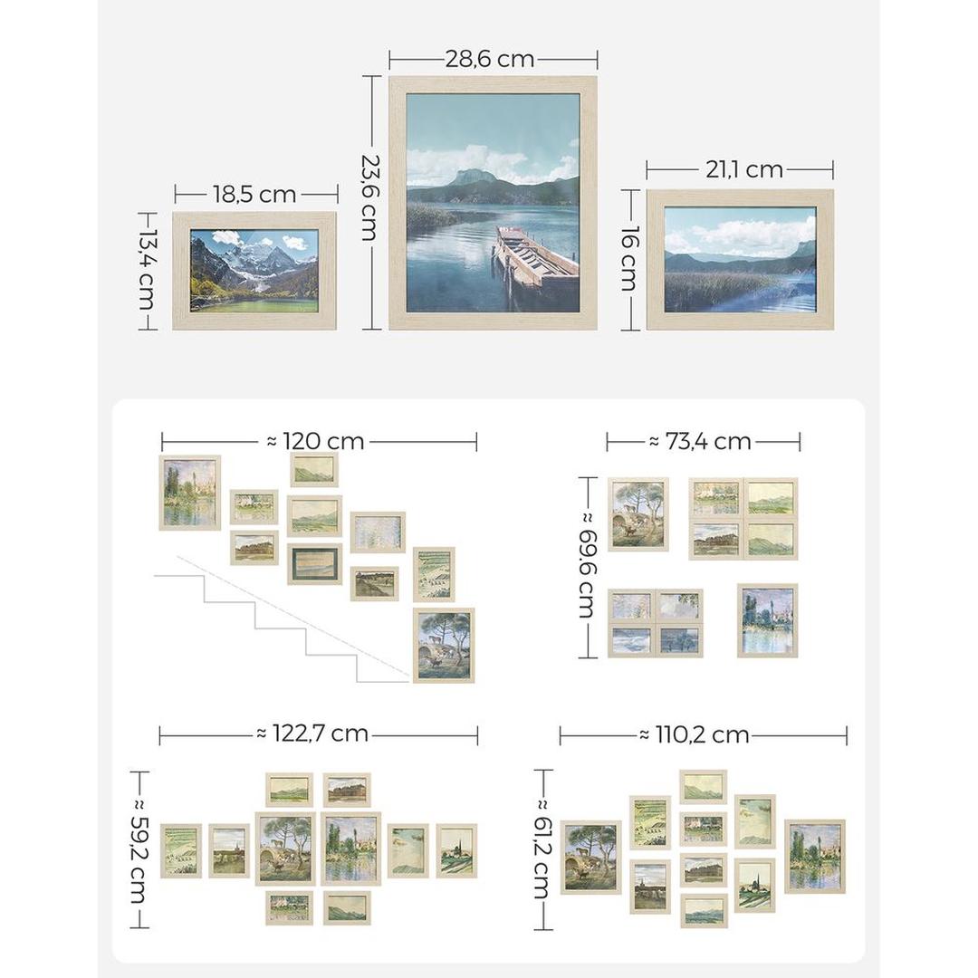Fotolijsten Set van 10 in Verschillende Formaten voor Wand of Tafel – productweergave 35 | De Groot Living